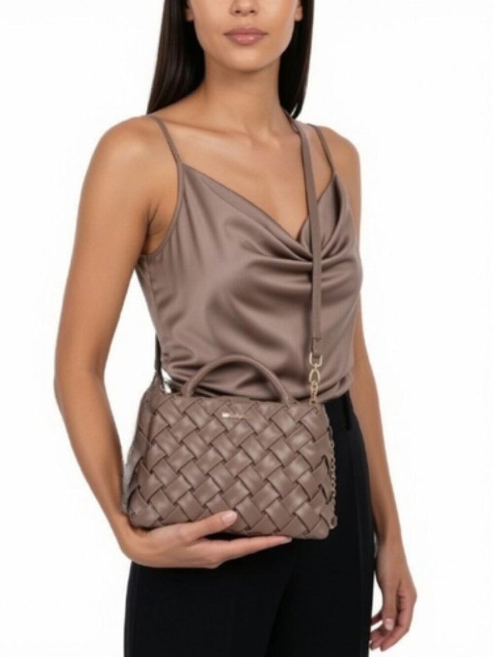 Women's Luca Small Satchel Crossbody Bag Quilt Sleek Handle & Shoulder Strap